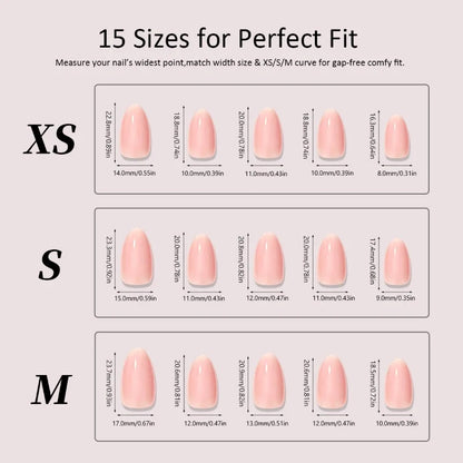 24PCS Christmas Red Almond Press on Nails Sweet 3D Gingerbread Man Xmas Tree Snowflake Design False Nails Wearable Acrylic Nails
