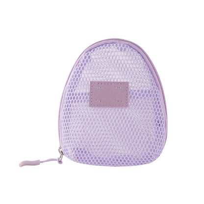 Casual Nylon Cosmetic Bag With Zipper Hand-held Mesh Makeup Bags Multipurpose Mesh Storage Pouch Women
