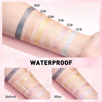QIBEST Glitter Diamond Liquid Lipstick Waterproof Long Lasting Pearl Shiny Lip Gloss Metal Charming Women Lip Makeup 6 Colors