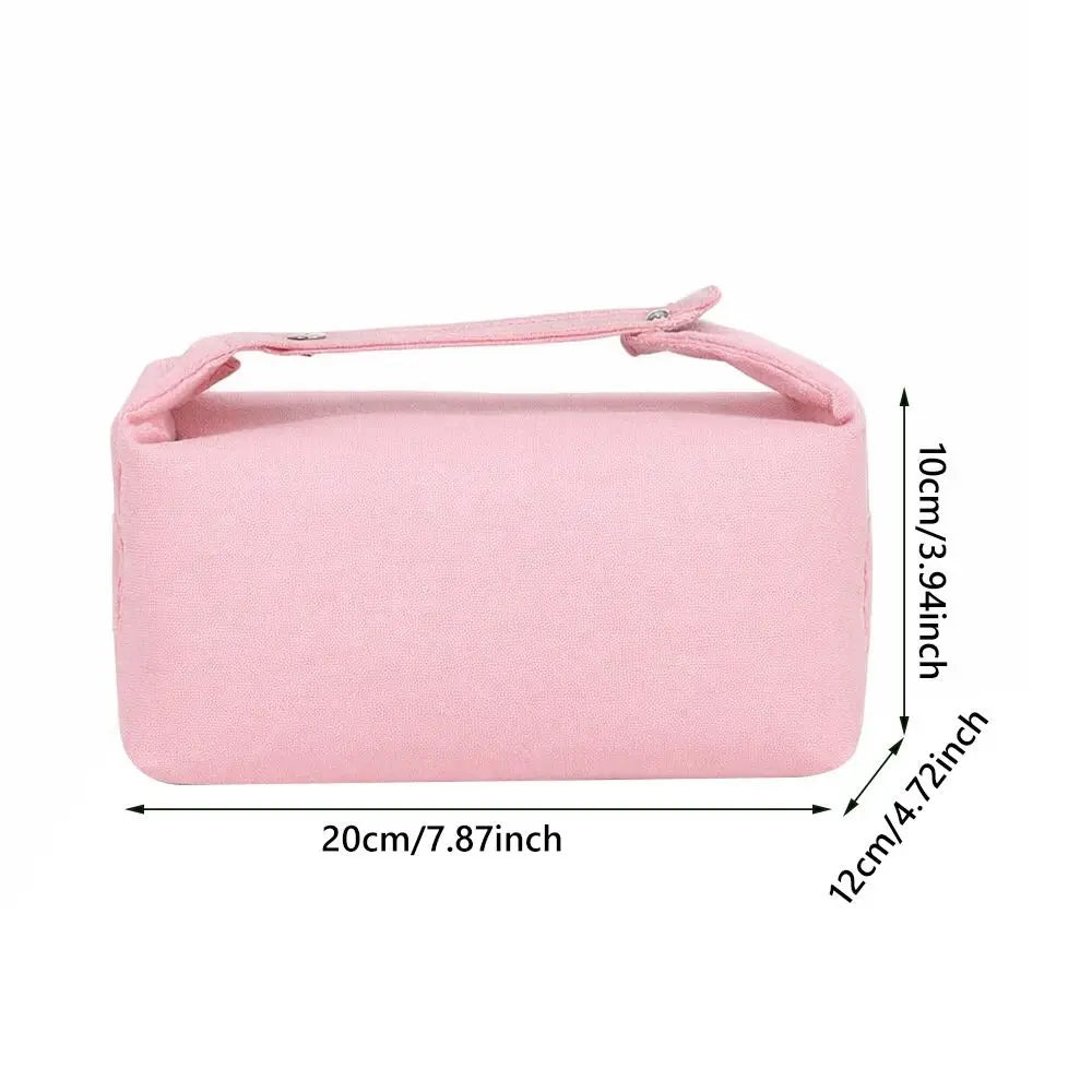 Trendy Large Capacity Cosmetic Storage Bag Portable Handheld Makeup Pouch Canvas Travel Storage Bag Cosmetic Storage