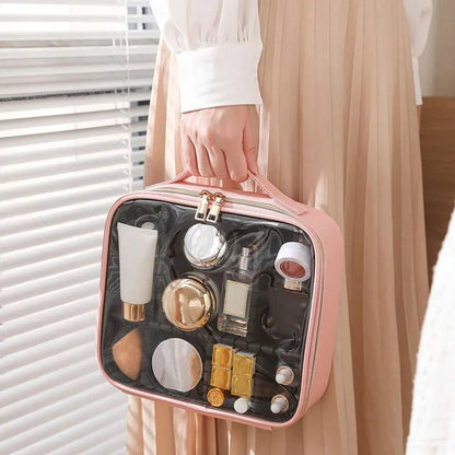 New PU Leather Cosmetic Bag For Women Professional Makeup Case Travel Toiletry Makeup Bag Beauty Nail ToolBox Make Up Handbag