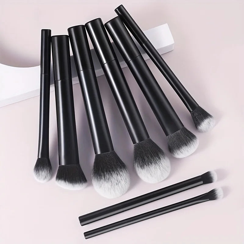 8 PCS Long‑Handle Makeup Brush Set, Multi‑Color Ultra‑Soft Brushes, Powder Blush Eyeshadow Brushes for Beginners