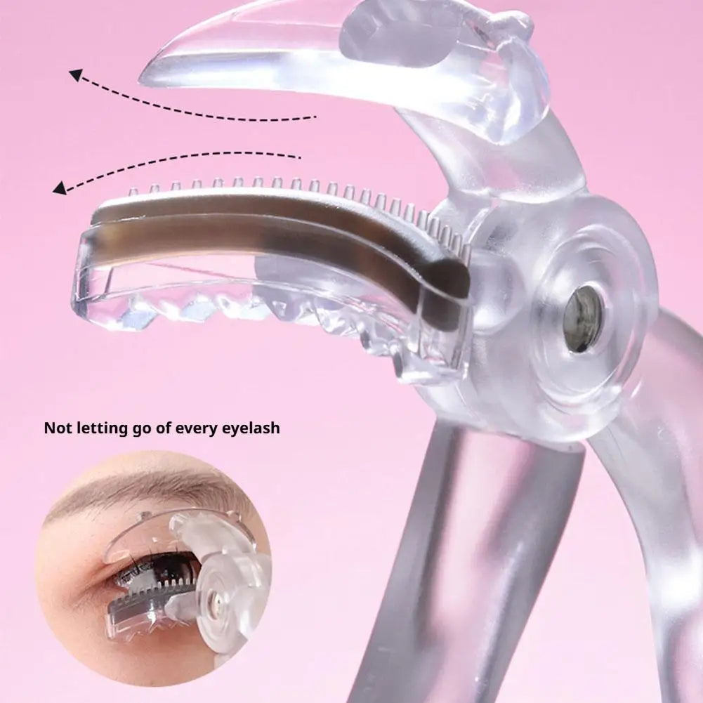 Wide Tooth Comb eyelash curler with Silicone Refilll Pads, Long-lasting Shaping Wide-angle Partial Eyelash Curler Beauty Tool