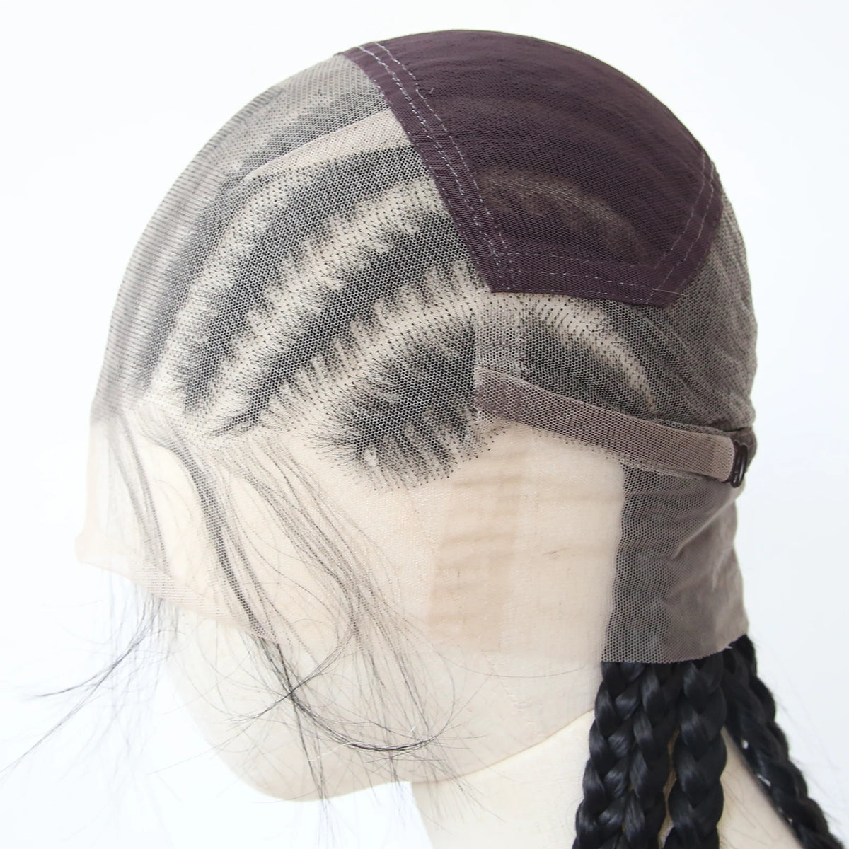 Black Braided Wigs Synthetic Full Lace Wig Glueless Full Lace Synthetic Wig Heat Resistant Fiber Wig for Women Daily Wear