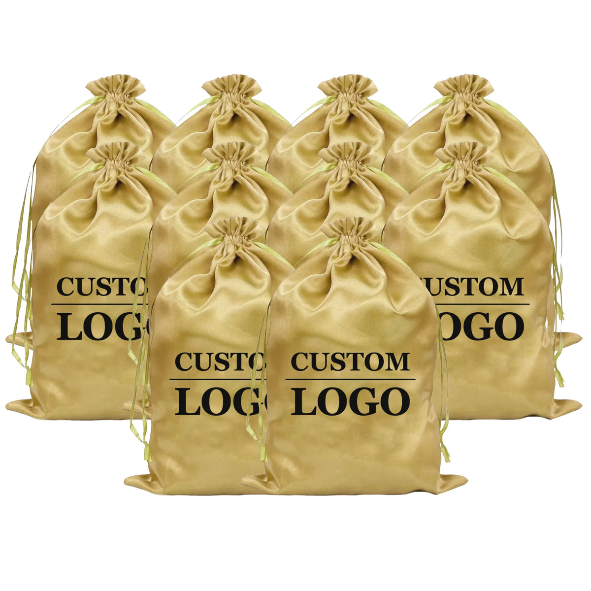 10PCS Custom Satin Bags Hair Bags Luxury Goods Silk Packaging Drawstring Pouches Makeup Case Shoes Cloth Wigs Storage Bag