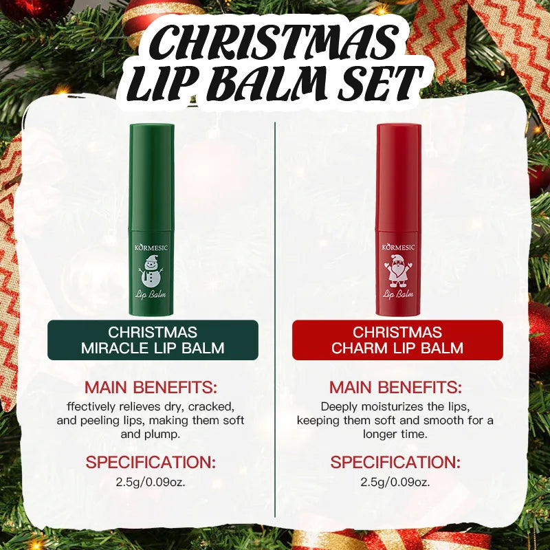 6PCS/Box Christmas gift box, lip balm hand Foot cream set, deeply hydrating lip moisturizer, lip color brighten, gift to women