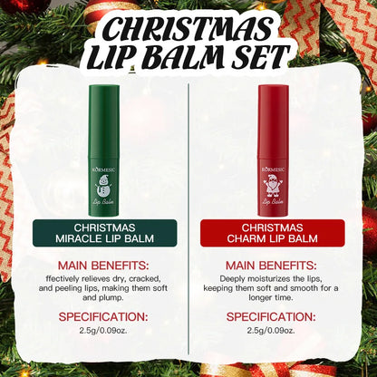 6PCS/Box Christmas gift box, lip balm hand Foot cream set, deeply hydrating lip moisturizer, lip color brighten, gift to women