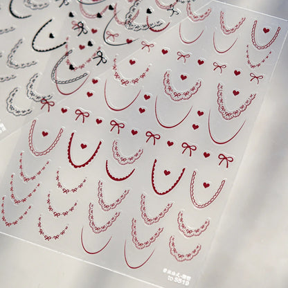 Cute Winter Cartoon Christmas Tree 5D Nail Sticker Snowman Rabbit Bow Pearl Wreath Cake Snowflake Star Self‑Adhesive Nail Decal