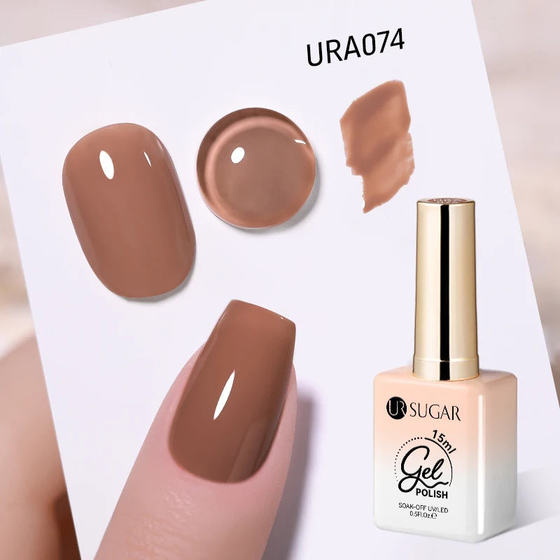 UR SUGAR 15ml Gel Nail Polish Neon Blue Red Green Pastal Nude UV/LED Soak Off No Wipe Nail Gel Polish Suitable For Summer Autumn