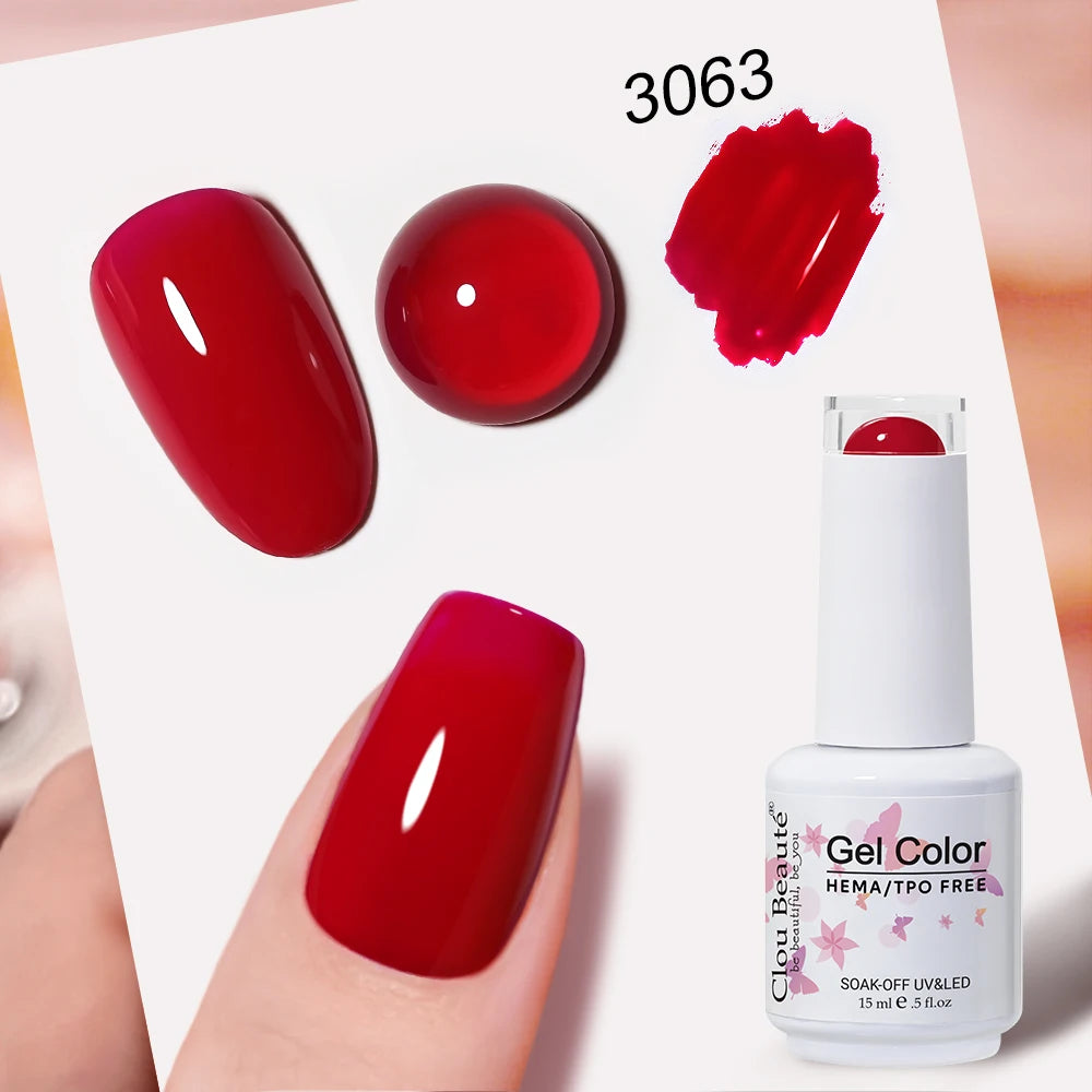 Clou Beaute 15ml Nail Gel Polish Vernis Semi Permanent UV Soak off Varnish Tpo Free Nail Polish Nail Art Gel Lacquer