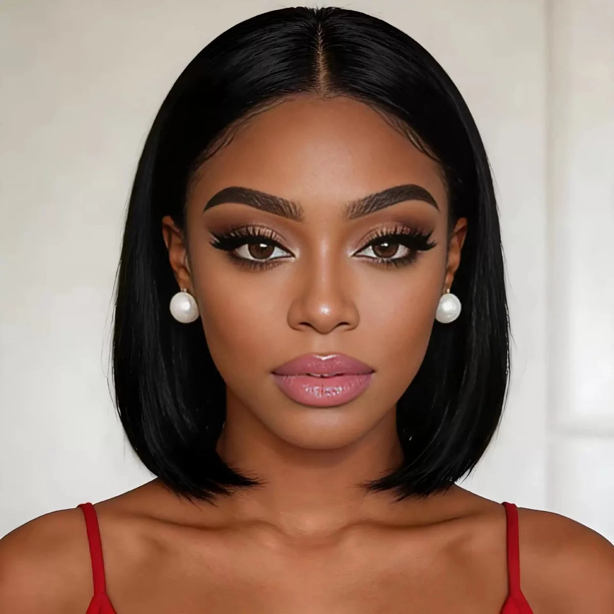 Wear And Go Glueless Bob Straight Human Hair Wigs Upgraded No Glue Pre Cut Lace Front Wigs