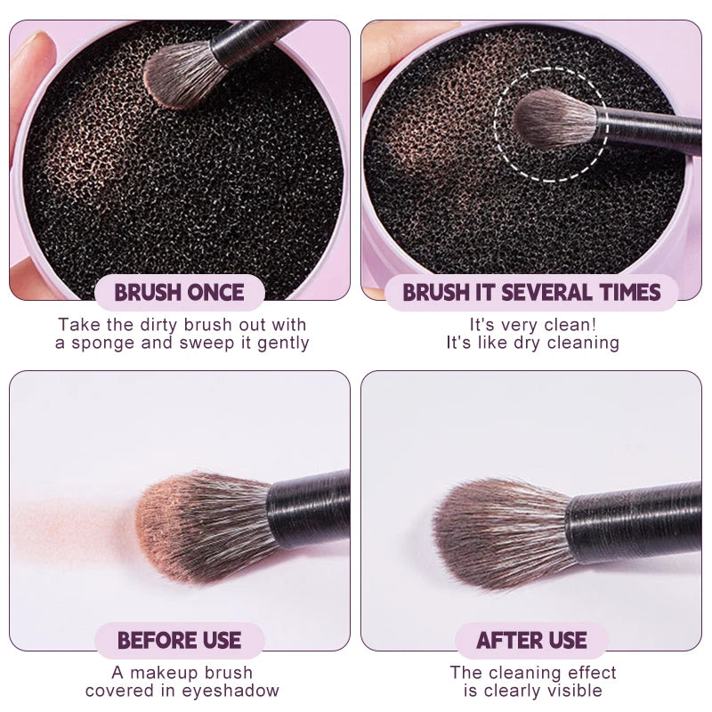 Makeup Brush Cleaning Box Quick Clean Sponge Eyeshadow Brushes Dry Cleaner Cosmetic Wash Clean Powder Tool Makeup Accessories