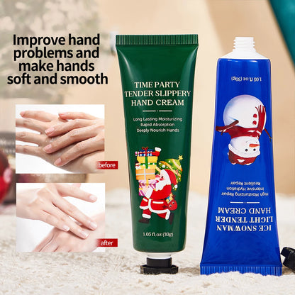 Christmas Hand Cream Set Moisturizing Hydrating Kit Plant Fragrance Nourishing Repair Anti Dry Cracked Hands Skin Care for Women Girls Holiday Xmas Winter Beauty Travel Size Mini Stocking Stuffers Christmas Gift Box