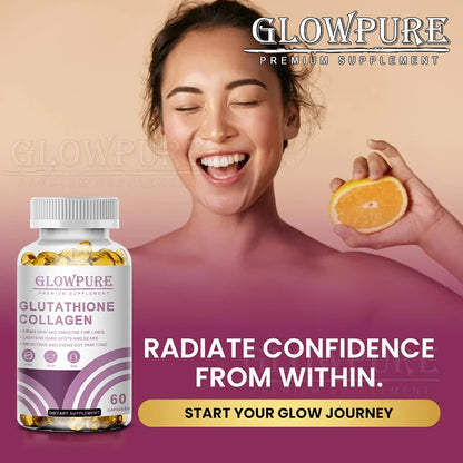 Glutathione Collagen Capsules for Skin Tone Support, Antioxidant, and Daily Beauty Care with Vitamin C L-Cystine Vegan, Natural