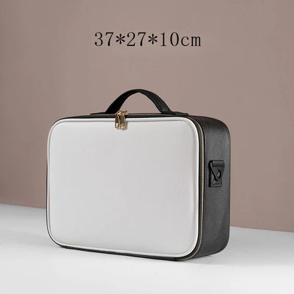 Waterproof PU Leather Cosmetic Bag Professional Large Capacity Storage Make Up Handbag Case Travel Toiletry Makeup Bag For Women