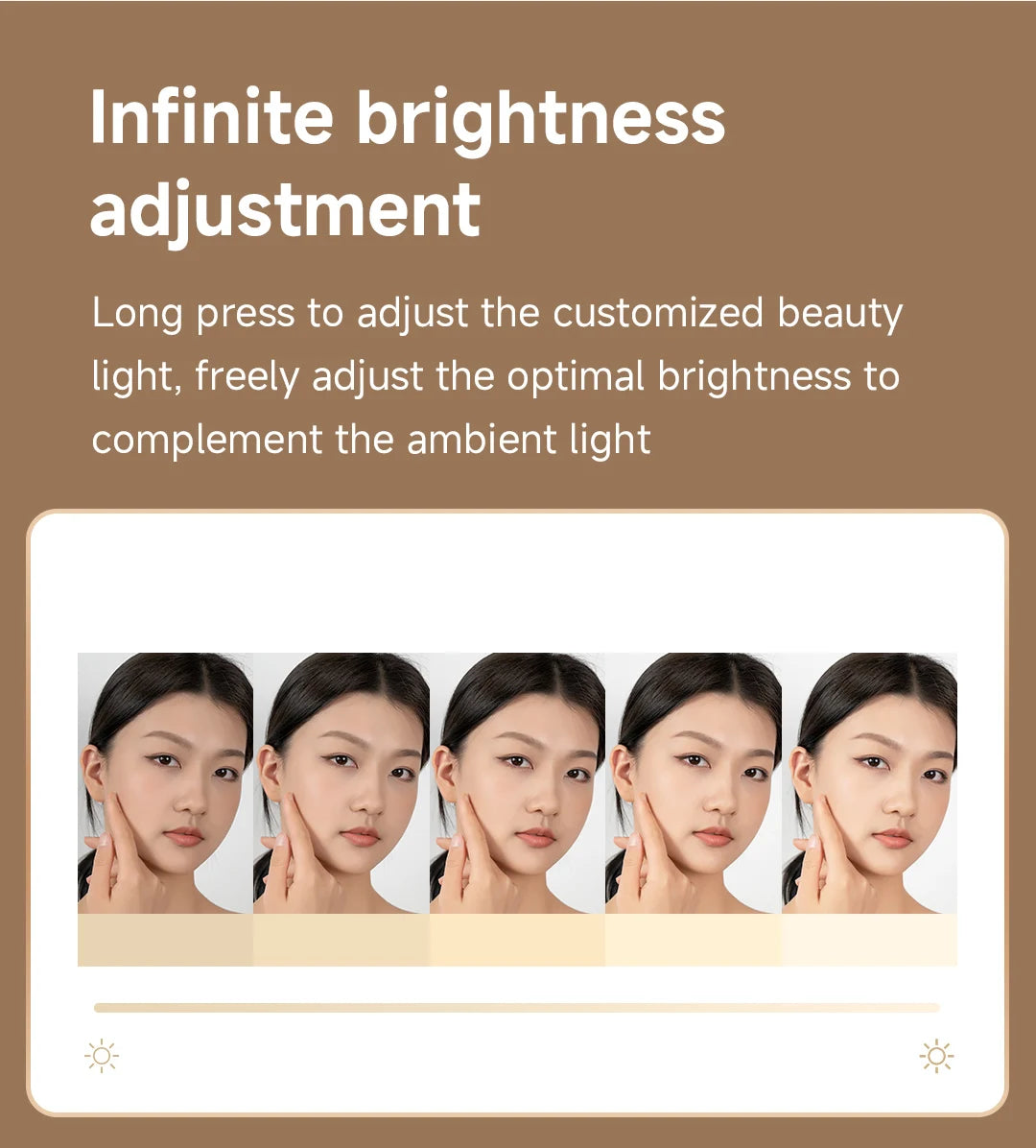 DOCO Makeup Mirror Desktop Adjustable LED Light High Quanlity Metal Texture Perfect for Gift Giving