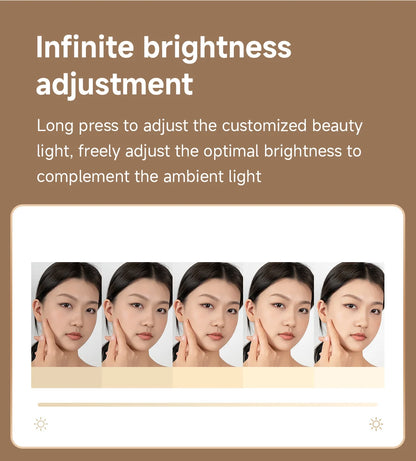DOCO Makeup Mirror Desktop Adjustable LED Light High Quanlity Metal Texture Perfect for Gift Giving