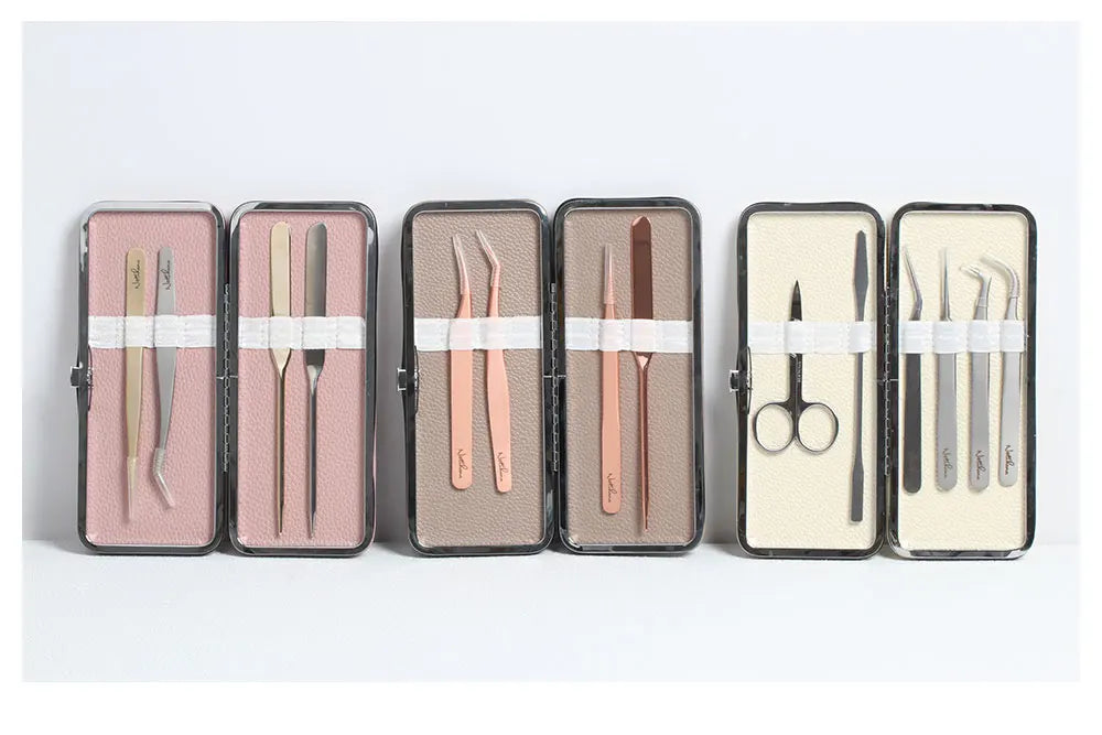 NATUHANA Eyelash Extension Tweezers Case Protective Storage Box Lash Makeup Tools Holder Colorful Tweezers Cover Case