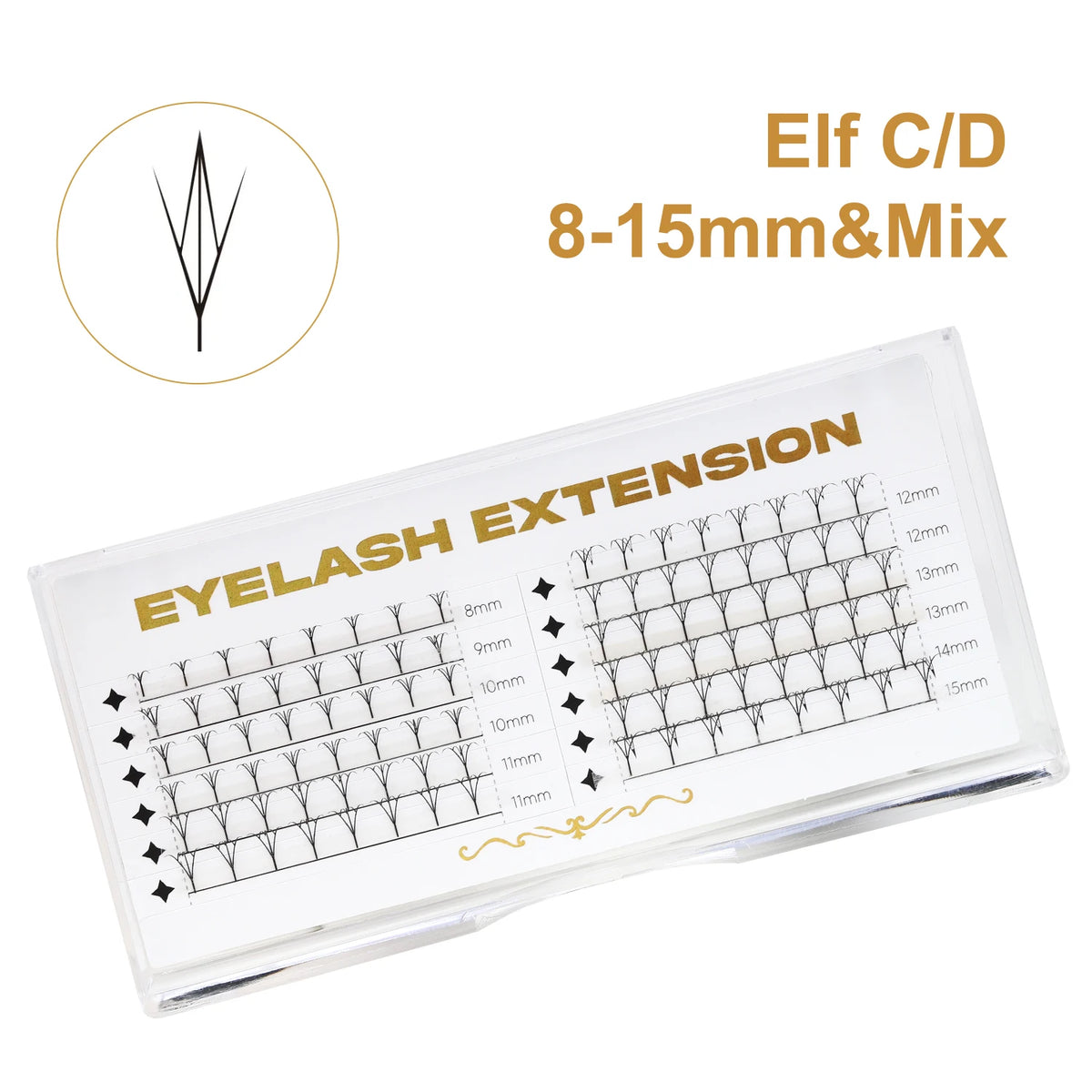 New Fashion Shiny Tinsel Anime Lashes Holographic Manga False Eyelashes Comic Spire Eyelash Extension For Christmas Party Makeup