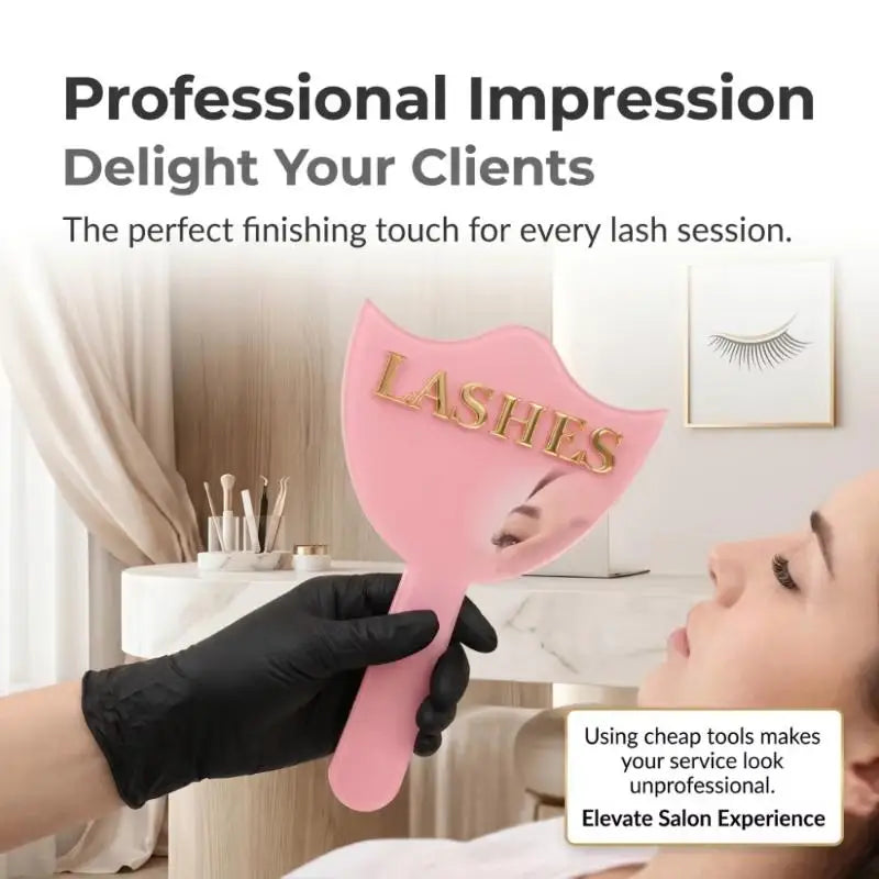 New 1Pcs Precision Makeup Mirror HD Glass Lash Extension Mirror With Handle For Lash Artists & Salon Use