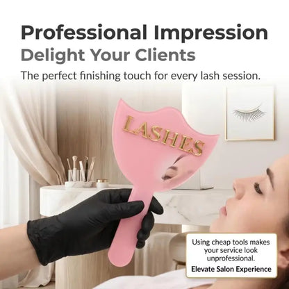 New 1Pcs Precision Makeup Mirror HD Glass Lash Extension Mirror With Handle For Lash Artists & Salon Use