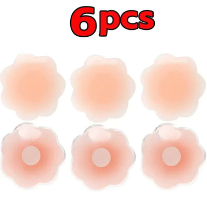 2/6/12PCS Invisible Self Adhesive Chest Paste Reusable Sticker Breast Petal Bra Pad Silicone Petal Nipple Cover