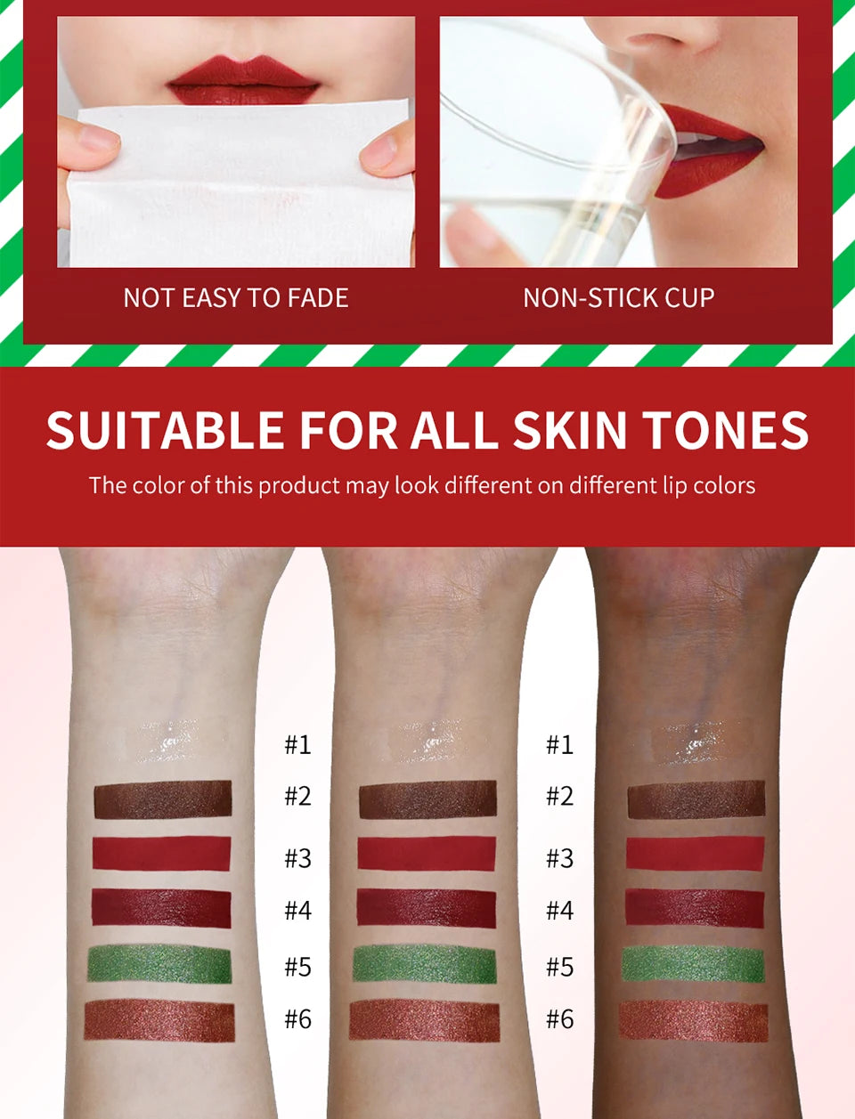 Christmas Colorful Lip Gloss Set Lip Stain Lipstick Woman Make Up Long Lasting Lipsticks Shiny Lip Gloss Pack Set Cosmetics Make