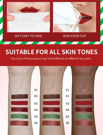Christmas Colorful Lip Gloss Set Lip Stain Lipstick Woman Make Up Long Lasting Lipsticks Shiny Lip Gloss Pack Set Cosmetics Make