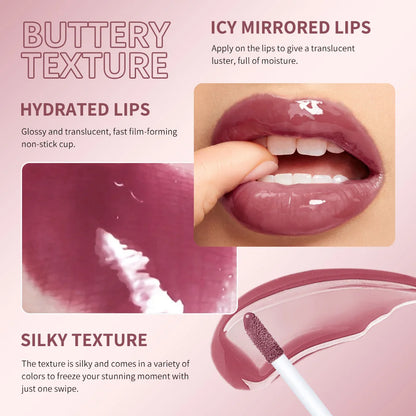 Glossy Non-stick Cup Lip Gloss Moisturizing Mirror Lipgloss Lasting Color Plumping Lip glaze Dye Lip Liquid Makeup For Women