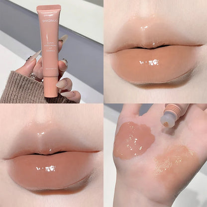 Lip Glowy Lightweight Hydration Balm Shea Butter Glaze Craze Tinted Polypeptide Lip Gloss Serum Fruit Donut Lip Oil Care