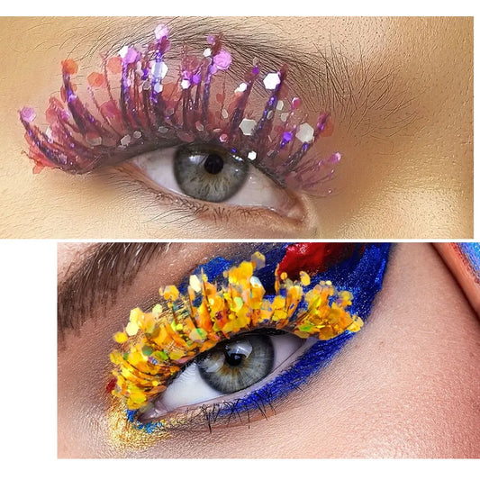1 Pair Halloween Style Dreamy Sequins Glitter False Eyelashes Whole Strip Fluffy DIY Lashes Cosplay Stage Eye Makeup