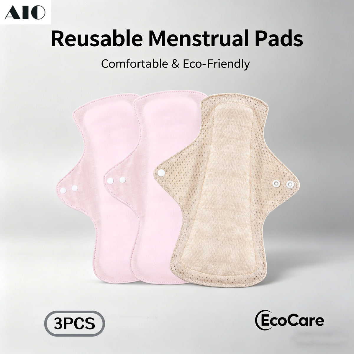 AIO Washable Incontinence Pads, Leak Proof Reusable Sanitary Pads for Women, Urine Proof Period Underwear Pads 3PCS Wholesale