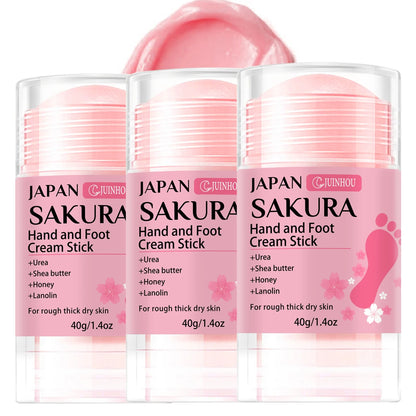 JUINHOU 60% UREA+2% SALICYLIC ACID CHERRY BLOSSOM HAND AND FOOT CREAM STICK Deep Hydration Moisturize Dry Skin Protect Your Heel