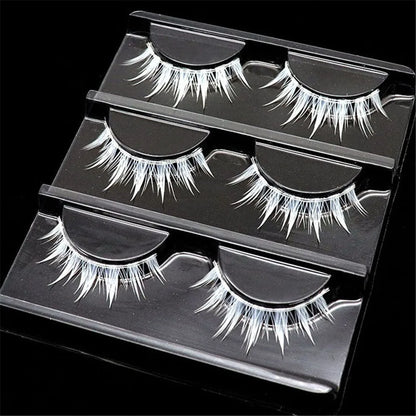 Eye Makeup Tools Halloween White Lashes Masquerade Party Natural Look False Eyelashes Reusable Cosplay White Eyelashes