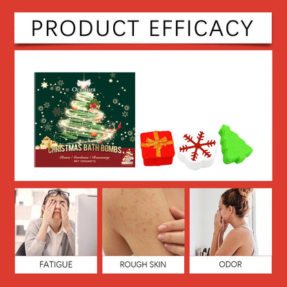 OceAura Christmas Bath Ball Gifts Deep Moisturize Bathroon Supplies Relax Mood Lasting Fragrance Body Exfoliating Spa Bath Bombs
