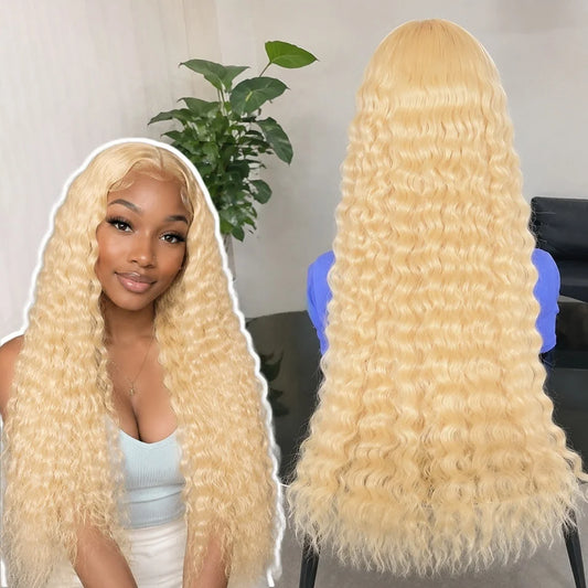 Blonde Wig Human Hair Deep Wave 13x6 Hd Lace Frontal Wig 250 Density Brazilian Front Wigs Pre Plucked 613 Curly Human Hair Wigs