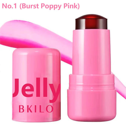 4 Colors Jelly Cheek Blush Lip Tint Long Lasting Moisturized Blusher Sticker Lip Gloss Facial Contour Rouge Makeup Cosmetics