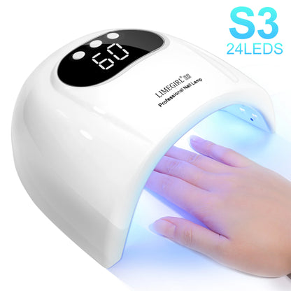 LIMEGIRL 24LED UV Lamp for Nails Gel Polish Varnish Drying With LED Display And Motion Sensing Professional Manicure UV Lamp for Acrylic Resin Dryer Home Use Tool