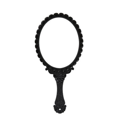 Creative Retro Makeup HD Mirror With Handle Women Bathroom Plastic Patterned Make Up Mirror Portable Handheld Antique Vanity