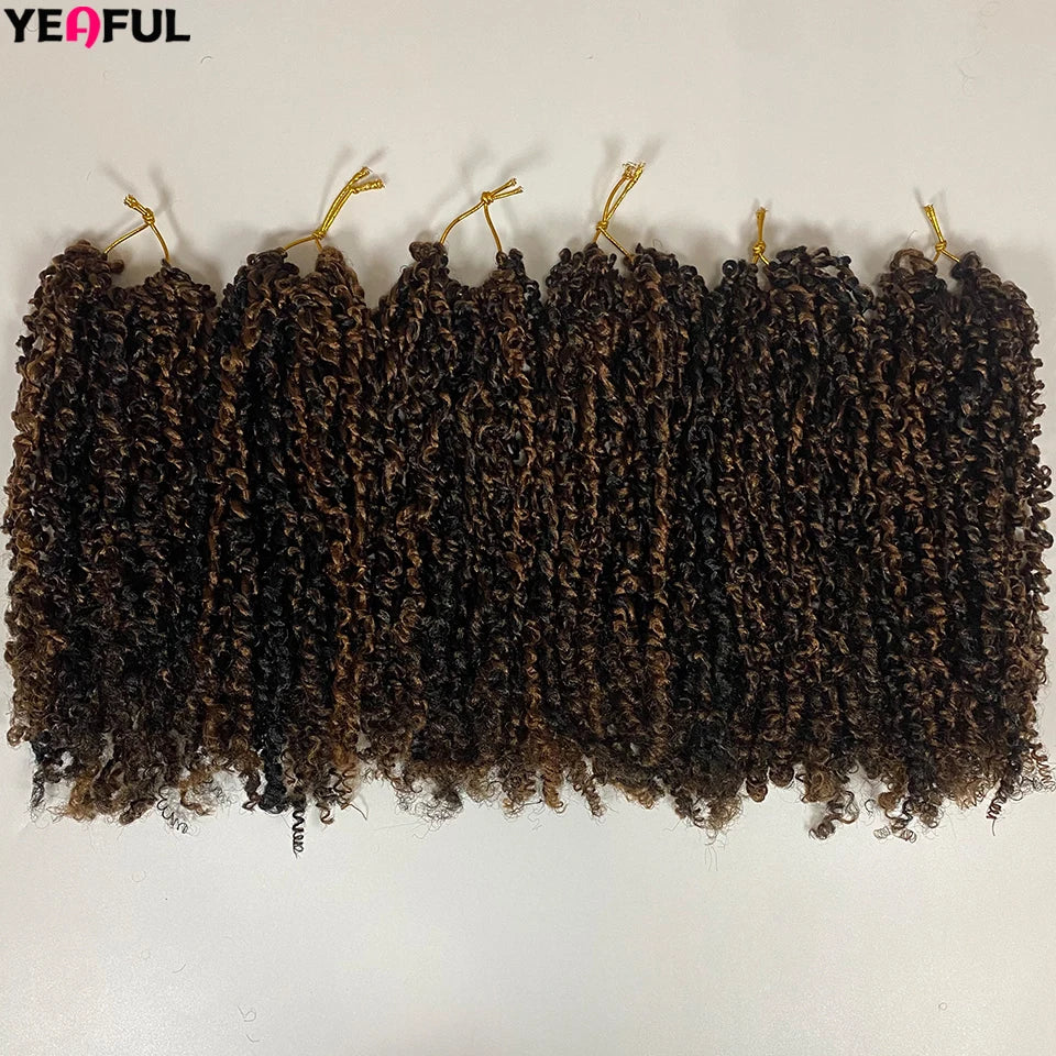 1-6 Packs Yanky Twist Crochet Hair 12"Pre-twisted Natural Black Kinky Mini Spring Twist Small Curly Senegalese Twist Hair Braids