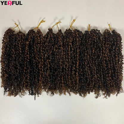 1-6 Packs Yanky Twist Crochet Hair 12"Pre-twisted Natural Black Kinky Mini Spring Twist Small Curly Senegalese Twist Hair Braids