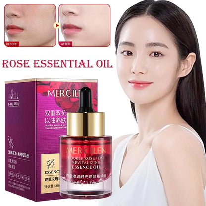 1/2/3pcs 30ML Double Rose Petal Radiance Essence Oil Facial Care Tightening Moisturizing Brightening Face Serum Korean Skin Care