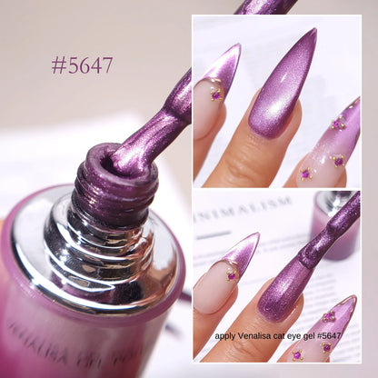 10ml Venalisa Hema Free TPO Free Gel Nail Polish Christmas New Year Soak Off Glitter Red Colors Cat Eye Magnet Nail Gel Polish