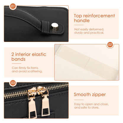 PU leather Cosmetic Bag Women Vanity Case Large Capacity Luxury Portable Travel Toiletry Bags Makeup Organizer