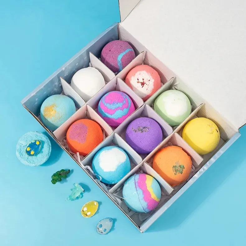 Kids Bath Bombs Hidden Surprise Colorful Rich Bubble kids Funny Relaxing Bath Toys Children Holiday Gift Set Ocean Bubble Bath