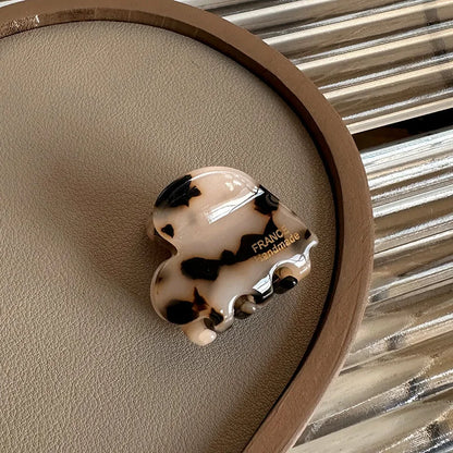 3.5CM Elegant France Acetate Leopard Hair Claw Small Size Sweet Style Hair Clip Shark Clip Women Hair Accessories Headwear