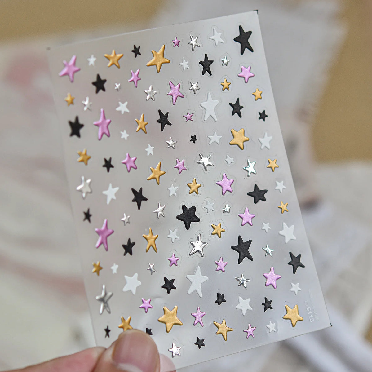Luxury Winter Silver Crystal Christmas Nail Stickers Bow Star Pattern Nails 3D Decoration 3D Self Adhesive Nail Art Sticker DIY