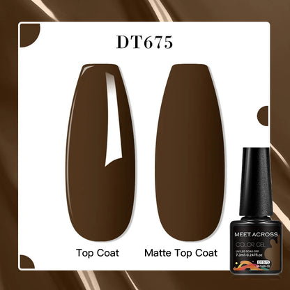 MEET ACROSS 8 Colors Mirror Gel Nail Polish Long-lasting Quick-drying Metallic Gold Silver Red Semi Permanent Varnish Nail Art