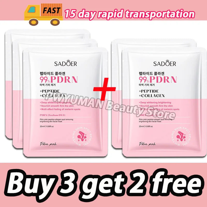 PDRN Collagen Masks Anti Wrinkle Fade Fine Lines Moisturize Brightening Glass Glow Skin Elasticity SkinCare Korean Cosmetics