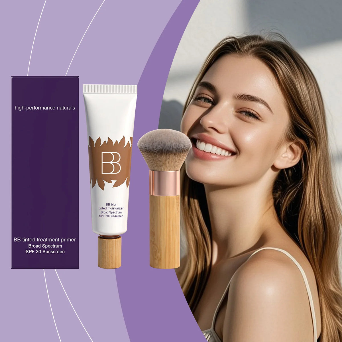 BB Cream Long Lasting Pore Tinted Moisturizer Makeup Isolation Waterproof Sweatproof Balance Oil Shine Facial Primer Foundation
